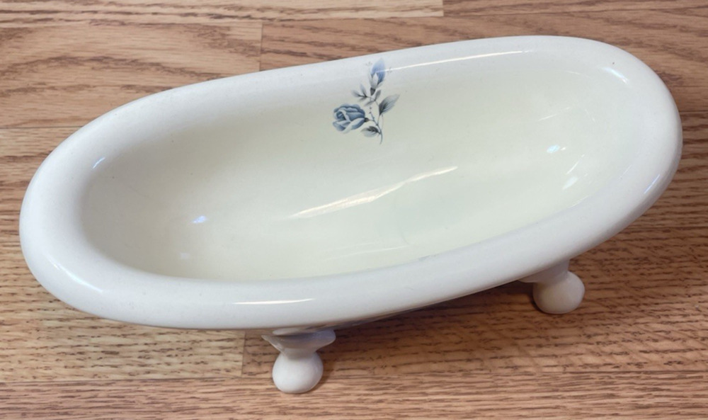 Unique porcelain Soap Holder Dish Bathtub by Athena California 9 inches